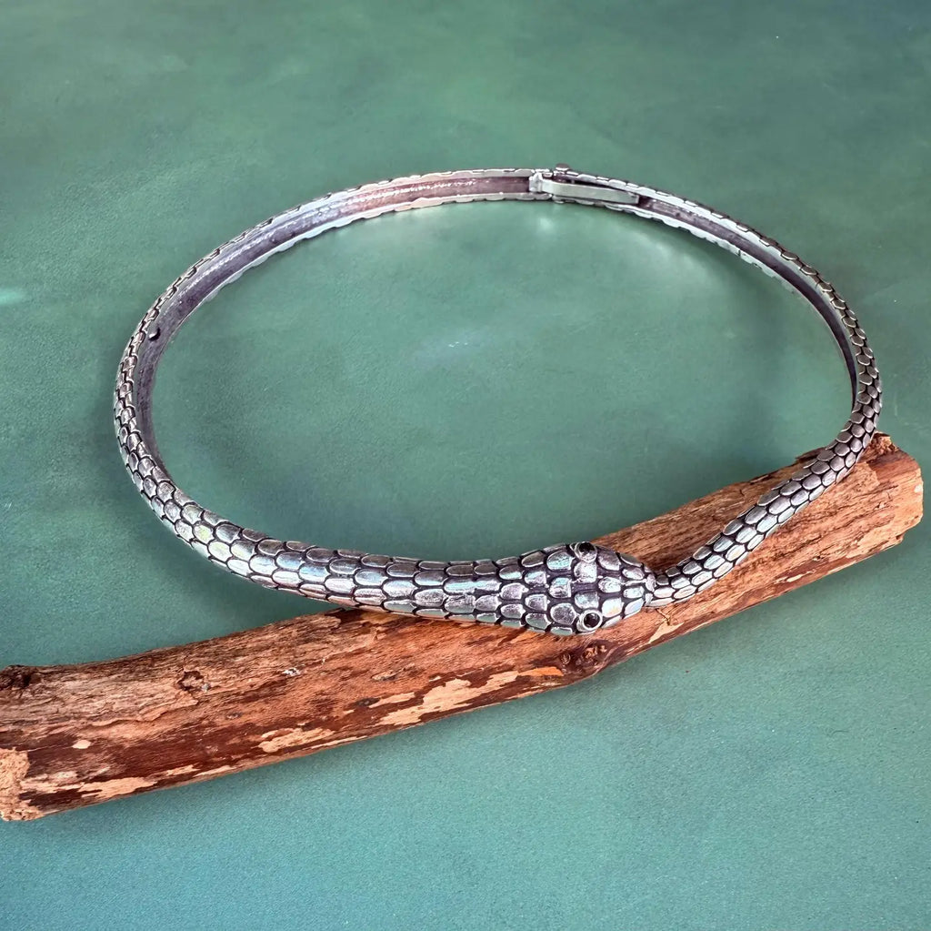 Snake Silver Choker Serpent Necklace