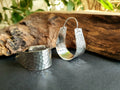 Wide Hammered Silver Hoops