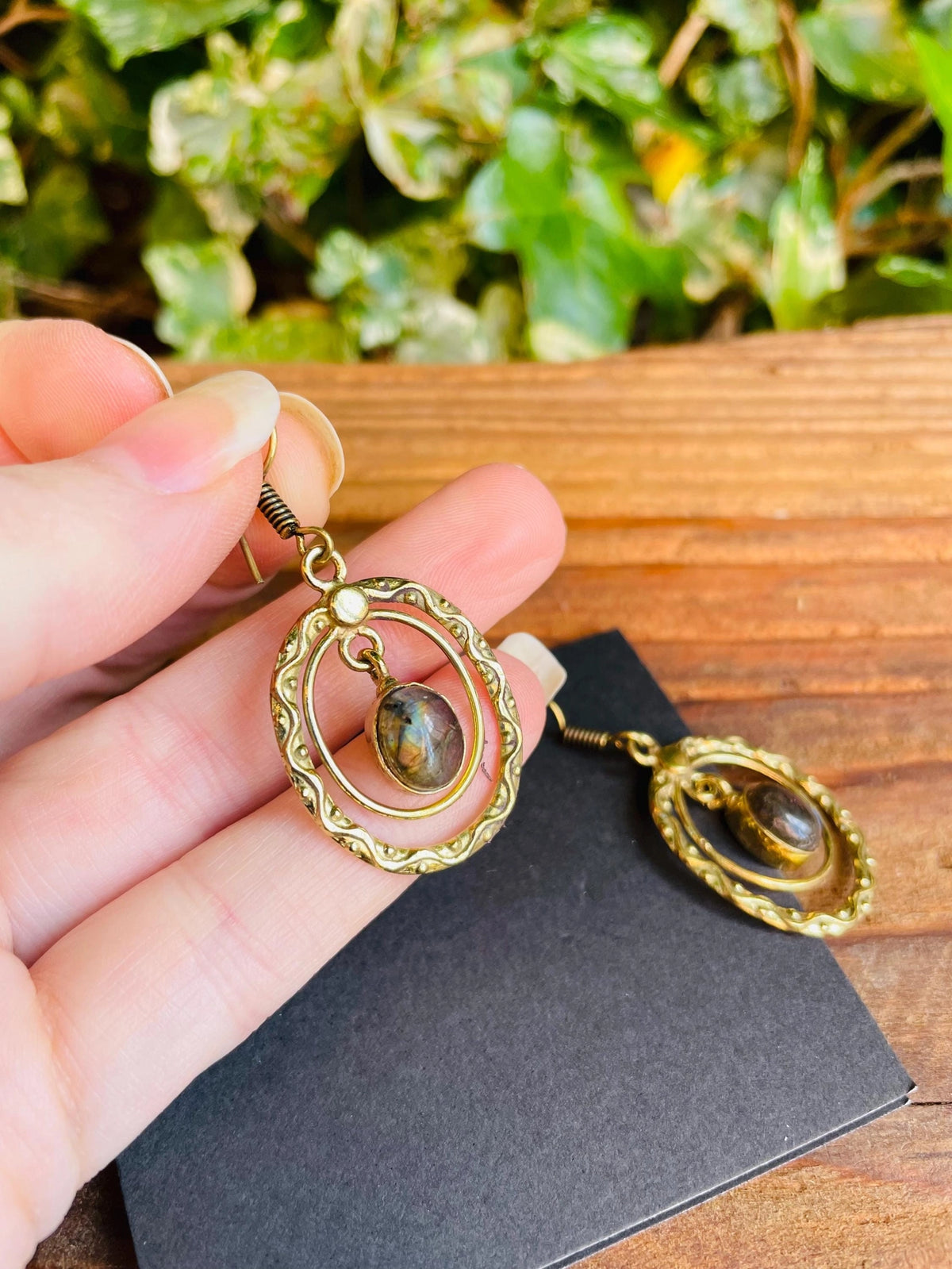 Labradorite Drop Dangle Pendant Earrings
