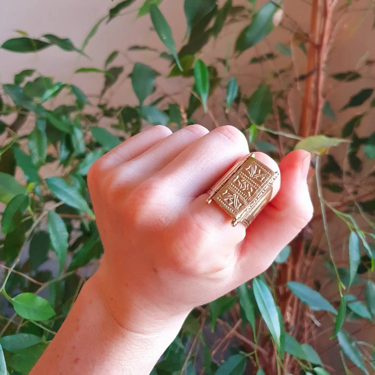 Gold Tuareg Ring / Mens Ring / Signet Brass Jewelery For Men