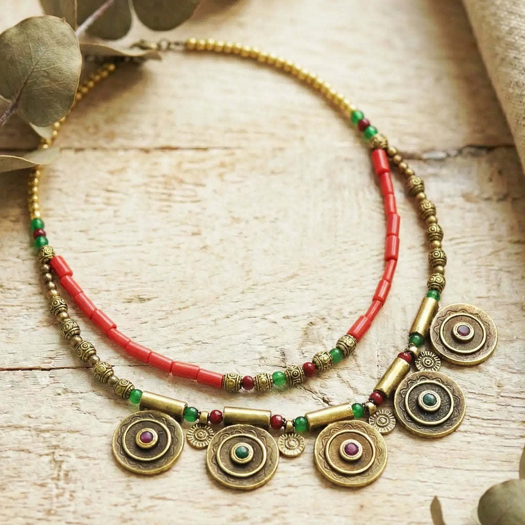 Bohemian Tribal Beaded Necklace