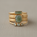 Sage Stone Stacking Rings Set