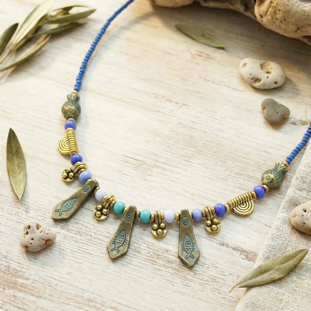 Boho Fish Charm Necklace