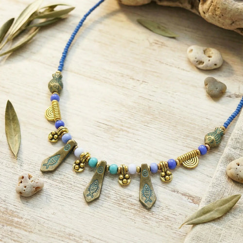 Boho Fish Charm Necklace