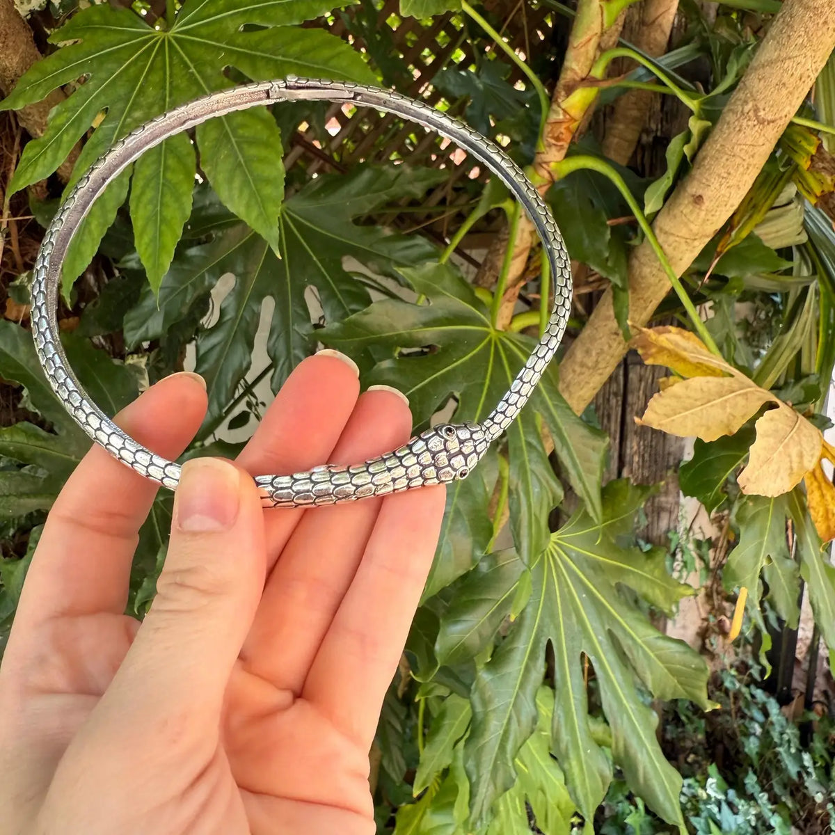Snake Silver Choker Serpent Necklace