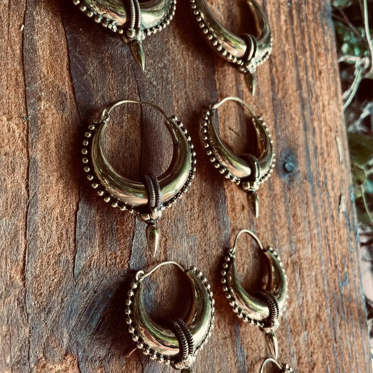 Tribal Chunky Hoop Earrings