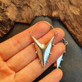 Silver Steampunk Triangle Drop Tribal Brass Earrings