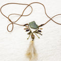 Boho Long Varisite Stone Necklace