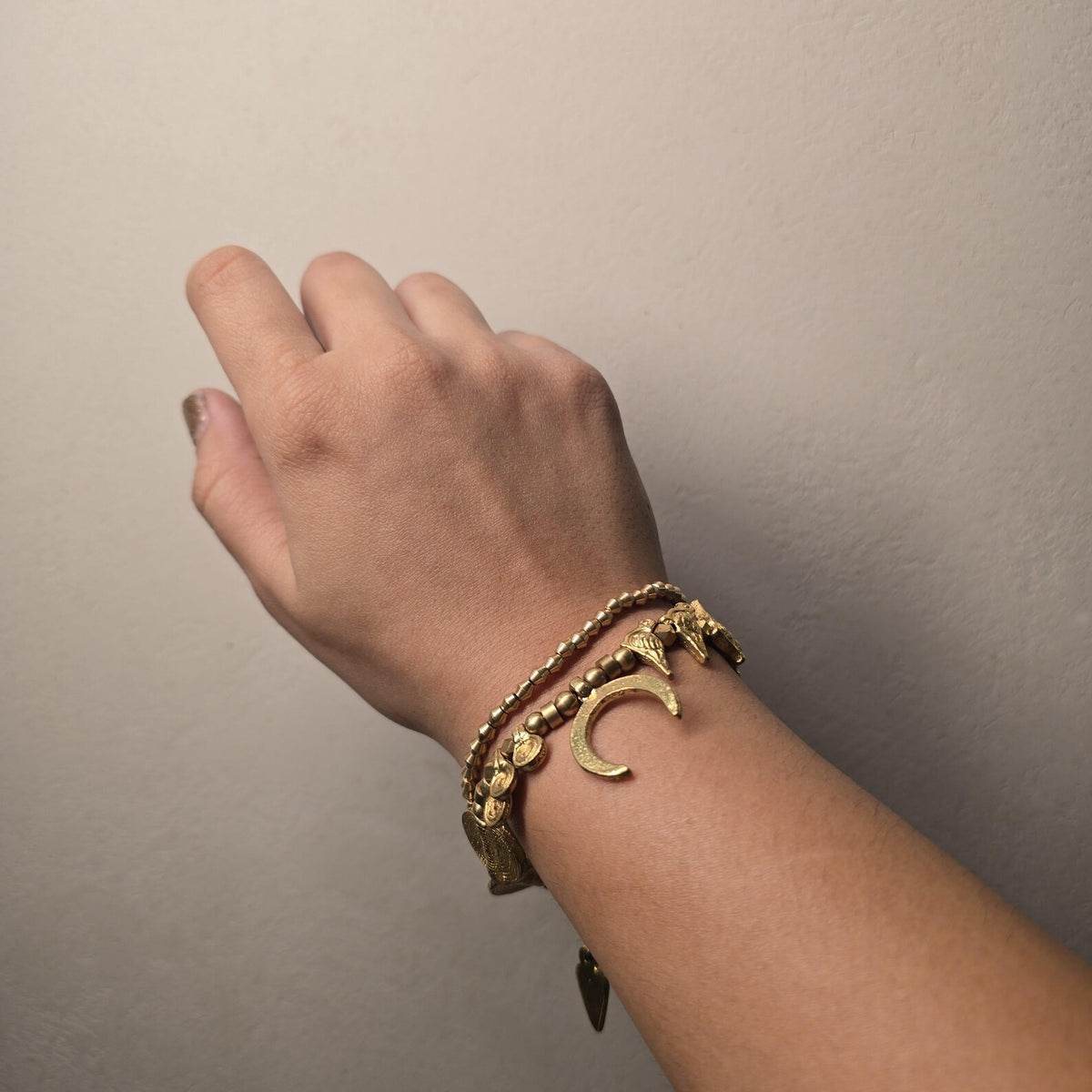 Boho Brass Charm Bracelet