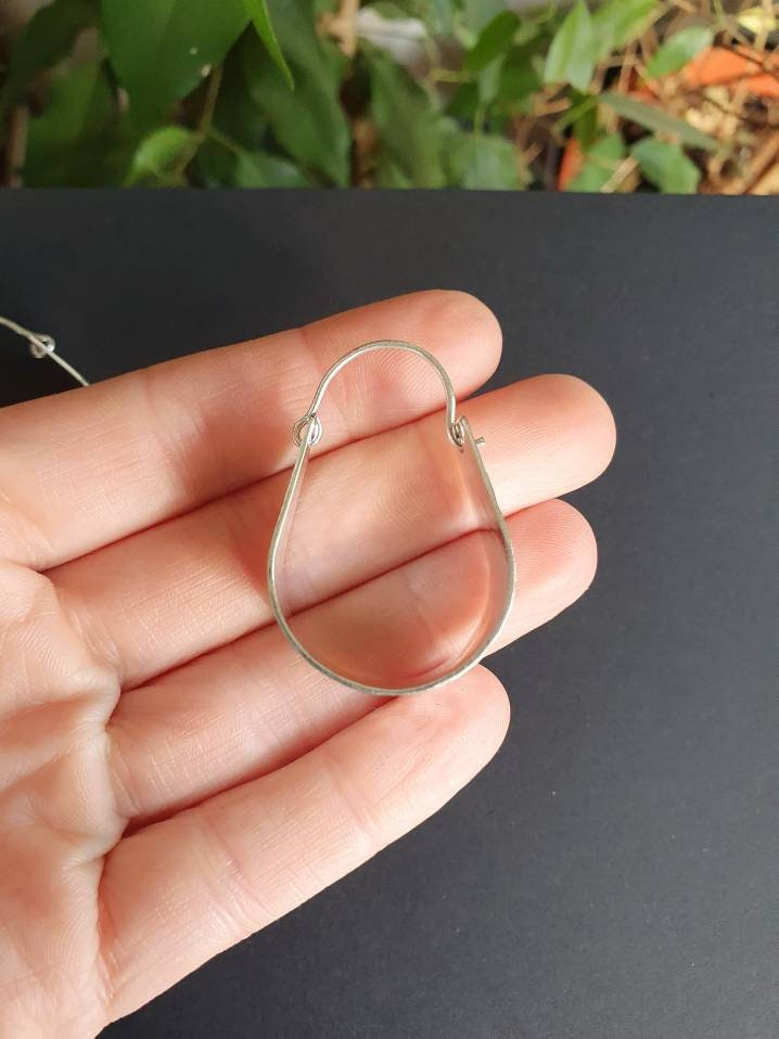 Wide Hammered Silver Hoops