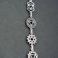 Silver Chakras Necklace with Stainless Steel Chain