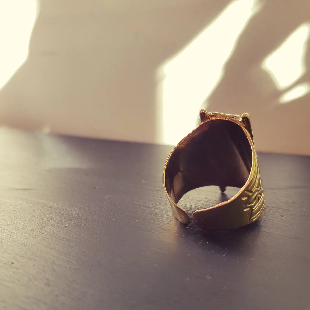 Gold Tuareg Ring / Mens Ring / Signet Brass Jewelery For Men