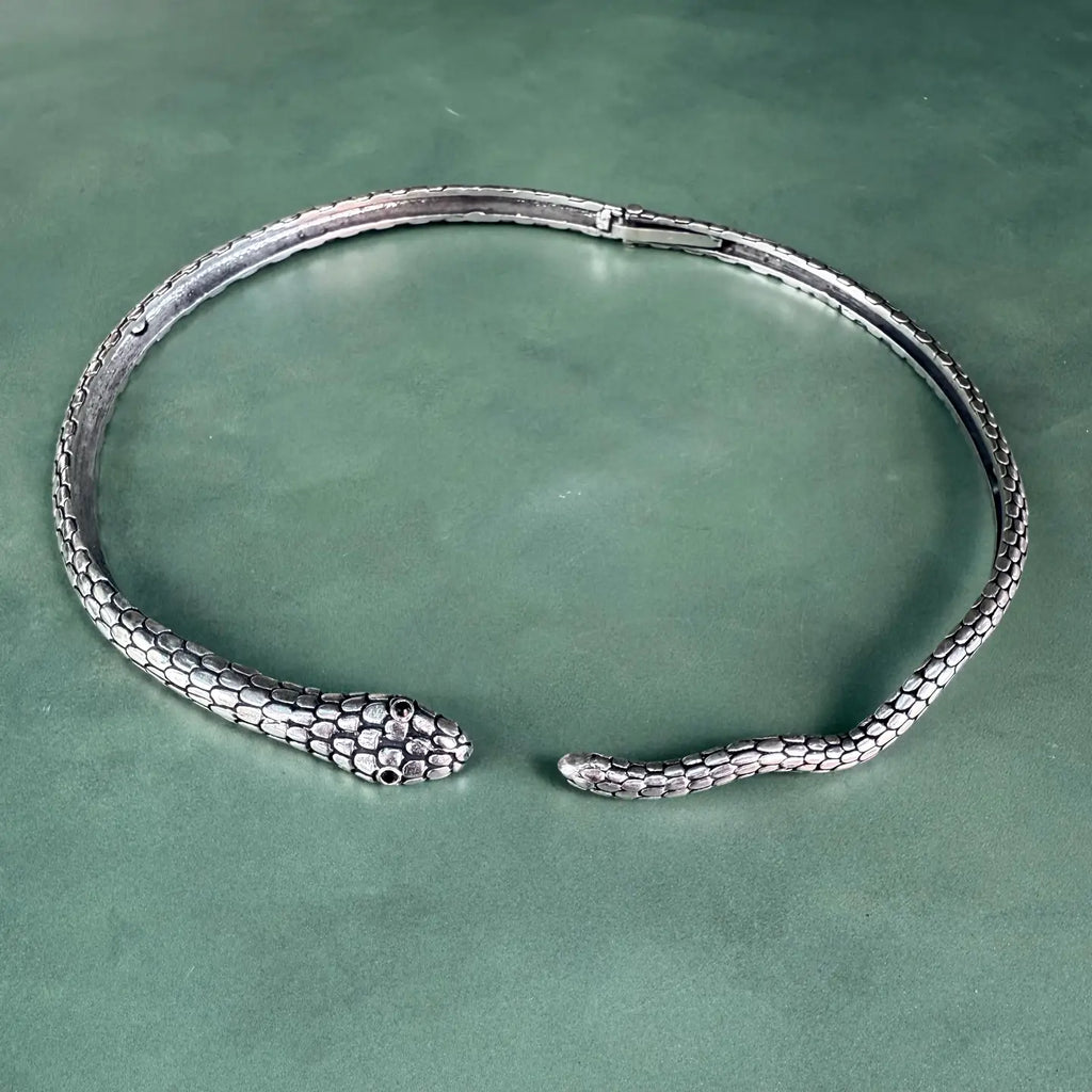 Snake Silver Choker Serpent Necklace