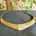Hammered Choker Brass Necklace
