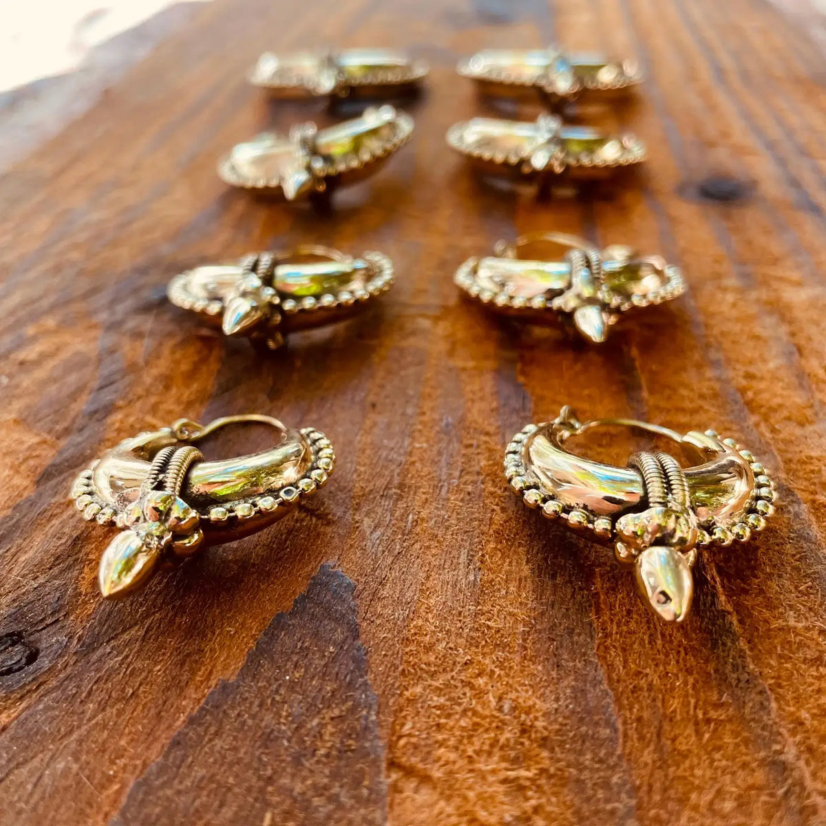 Tribal Chunky Hoop Earrings