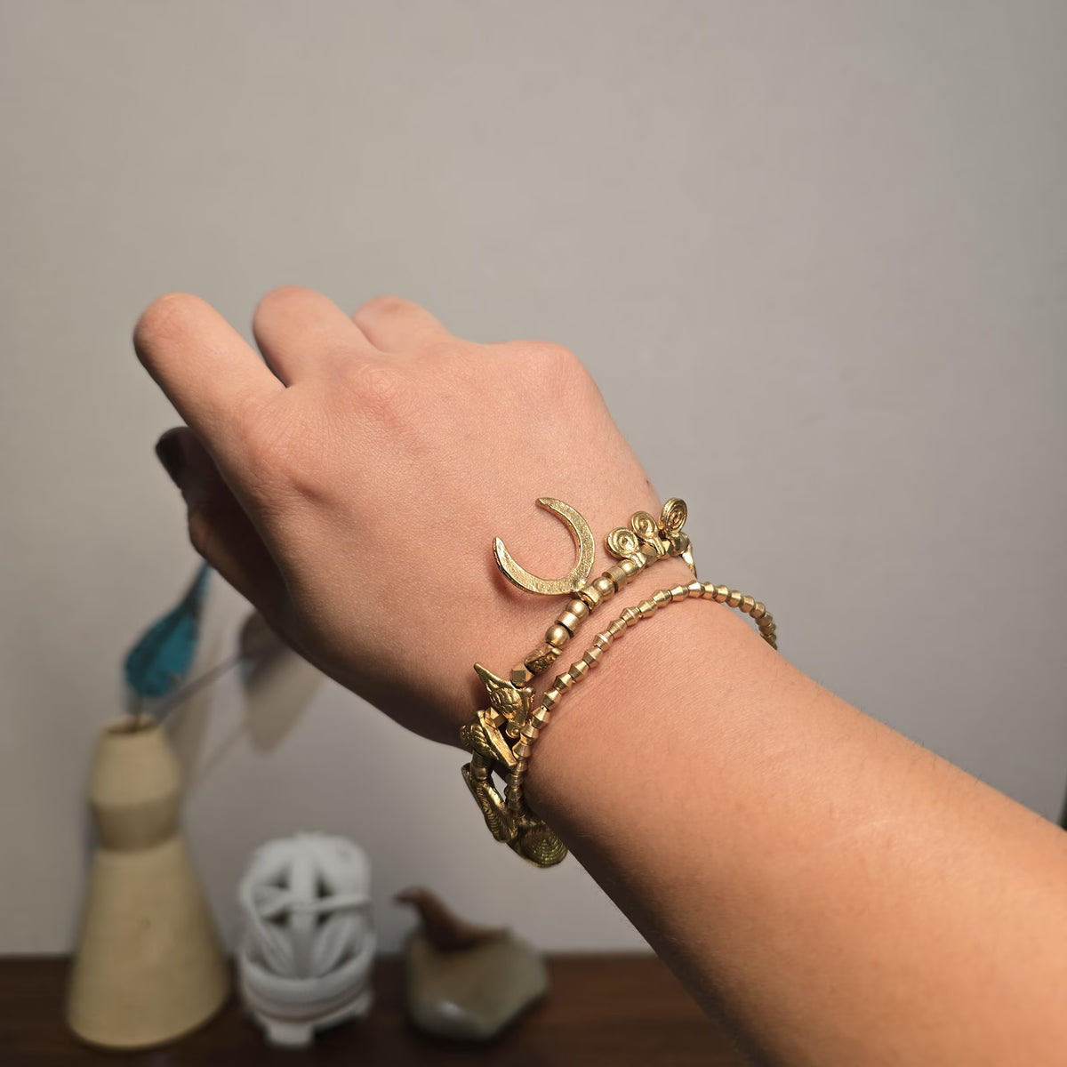 Boho Brass Charm Bracelet