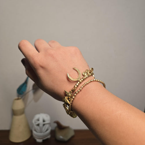 Boho Brass Charm Bracelet