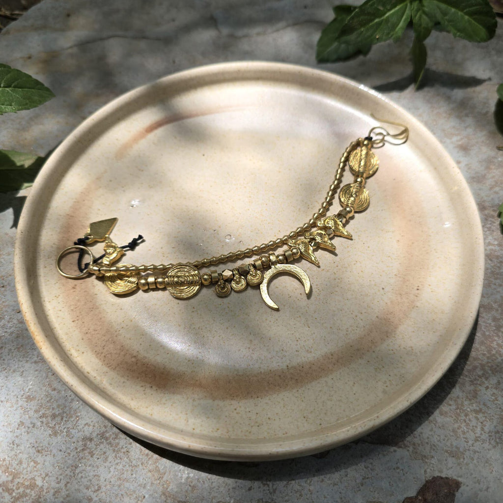 Boho Brass Charm Bracelet