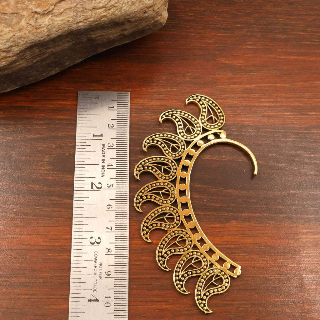 Gold Ear Cuff Ethnic Wrap Behind The Ear Crawler Earring Gift