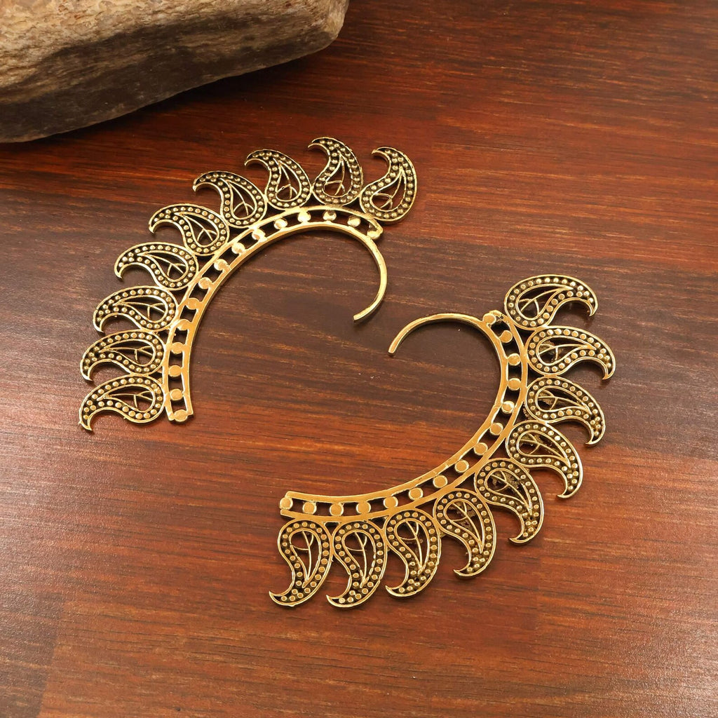 Gold Ear Cuff Ethnic Wrap Behind The Ear Crawler Earring Gift