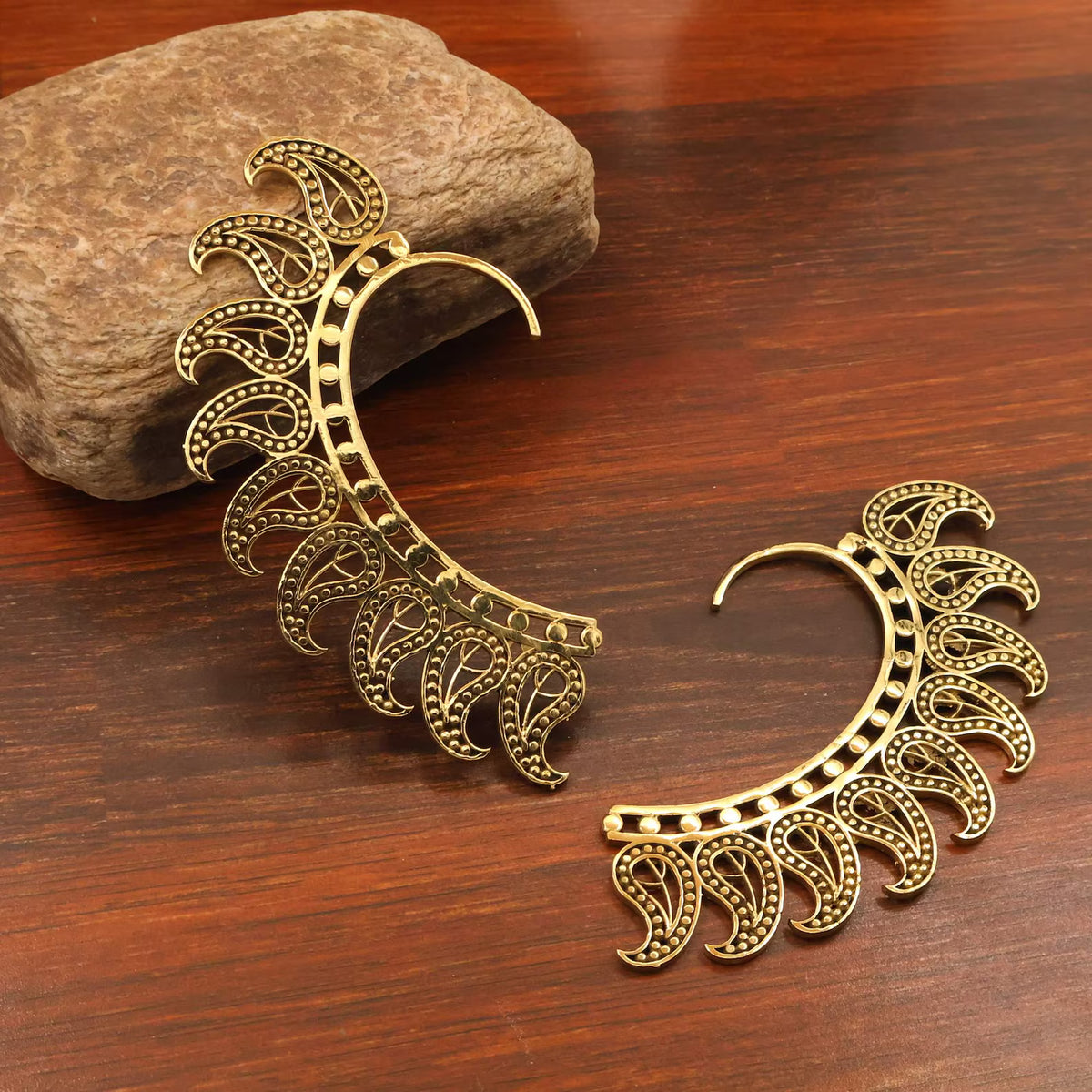 Gold Ear Cuff Ethnic Wrap Behind The Ear Crawler Earring Gift